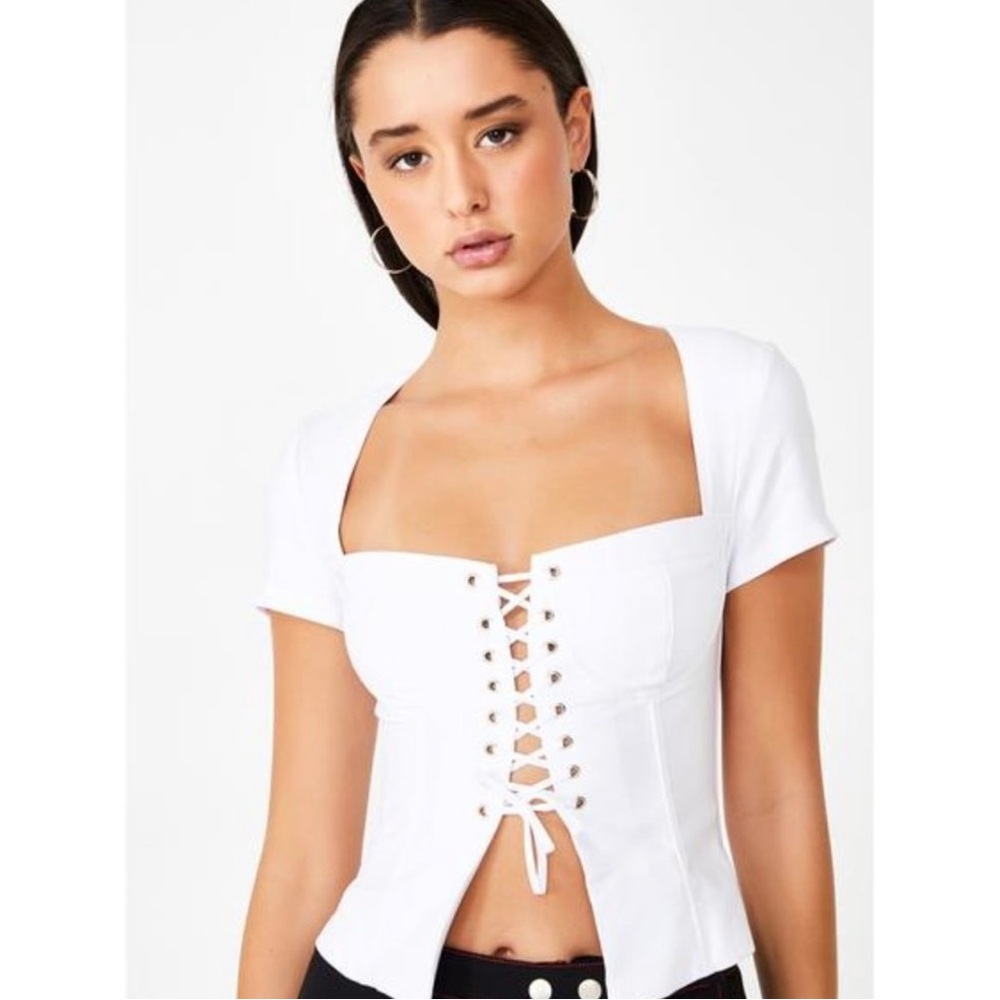I.AM.GIA Lace up Evita Top